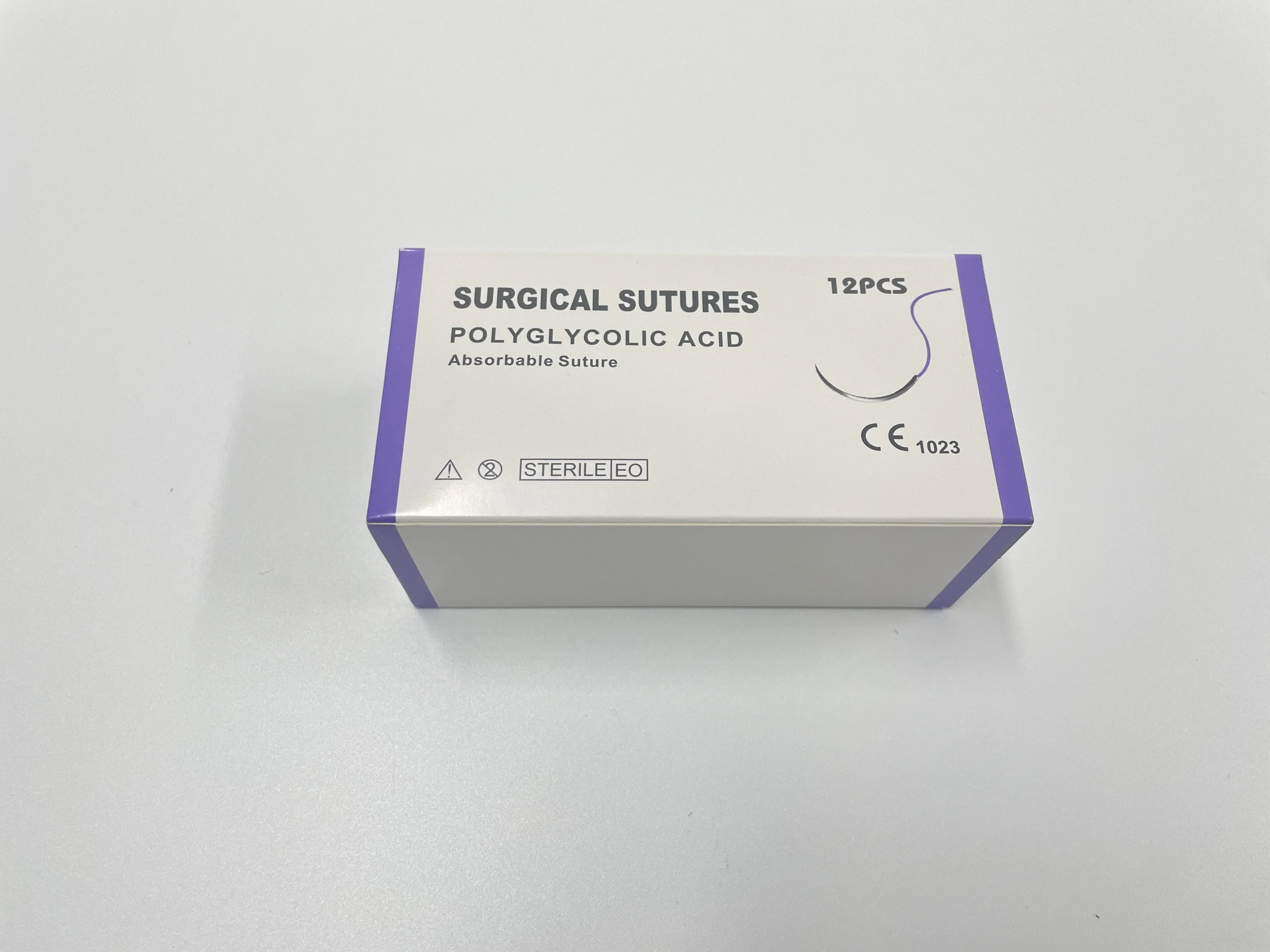 Veterinary surgical sutures  PGA sutures 1/2 circle round bodied Polyglycolic Acid absorbable sutures Care plus 12pcs