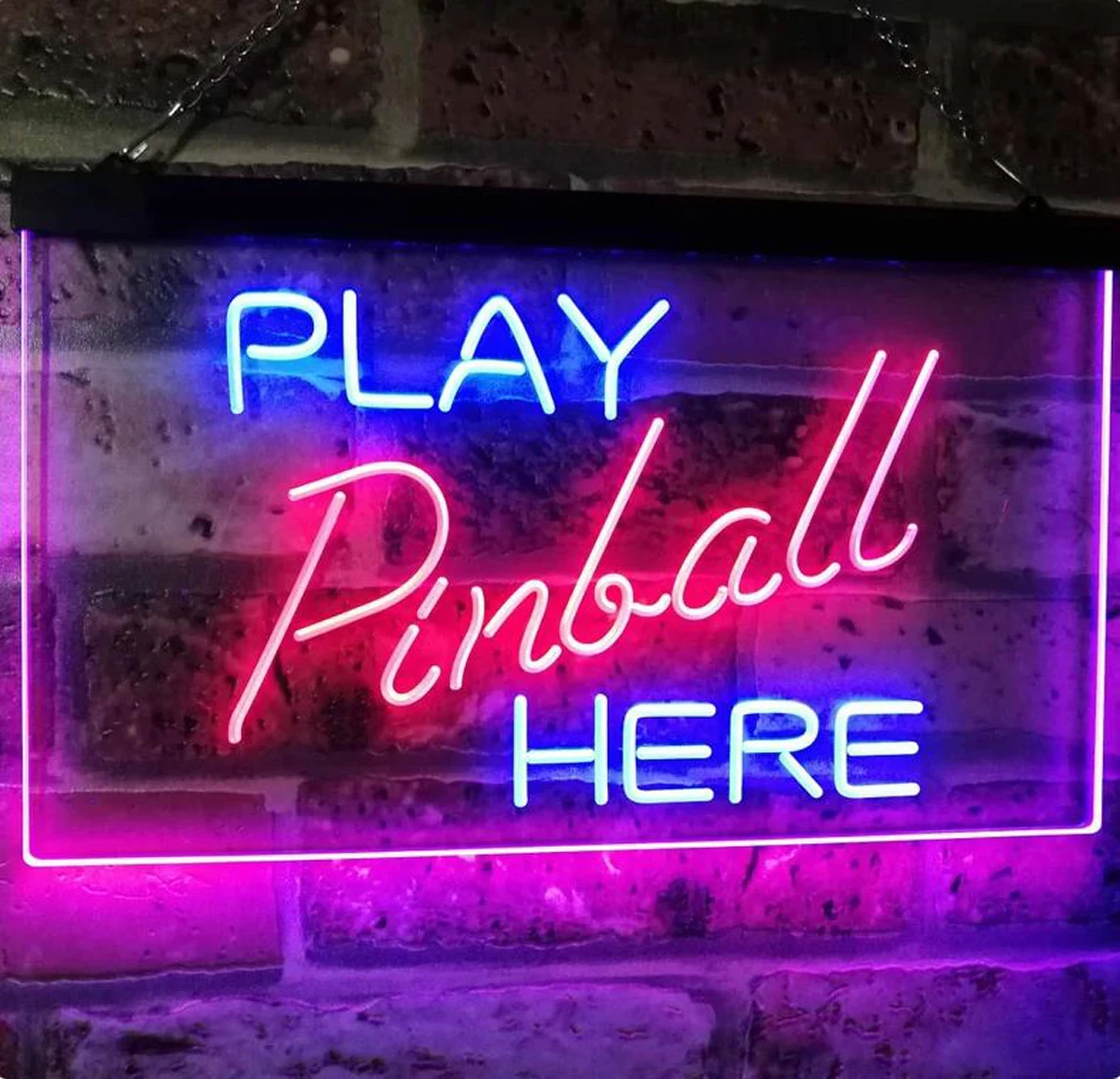 

Custom Dual Color LED Neon Sign Pinball Room Play Here Display Game Neon Light Arcade Game Room Play Pinball Here LED Neon Sign