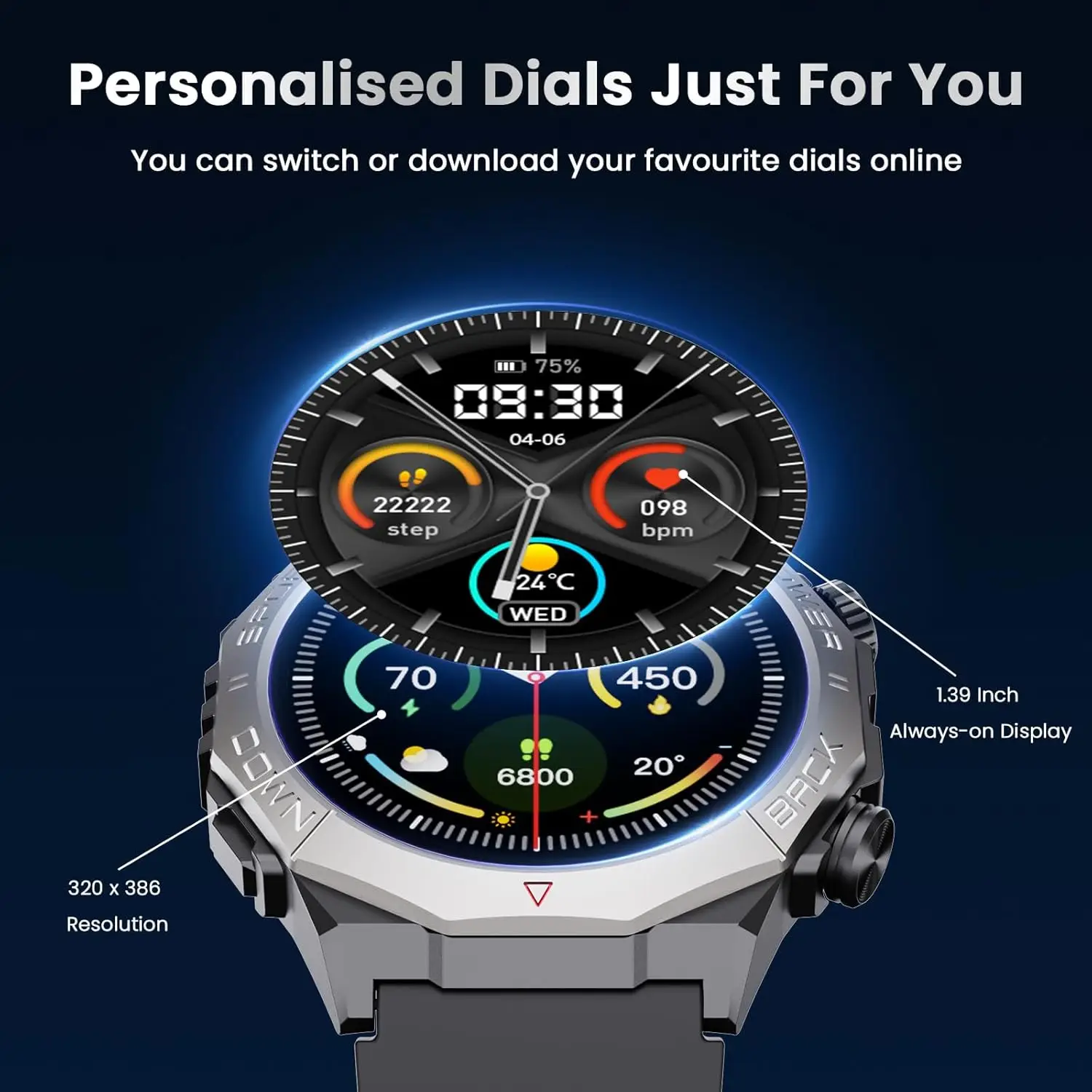 Vernee スマートウォッチ男性用心拍数睡眠 Bluetooth スポーツスマートブレスレット 1.39 インチ 360*360 HD スクリーン屋外スマートウォッチ