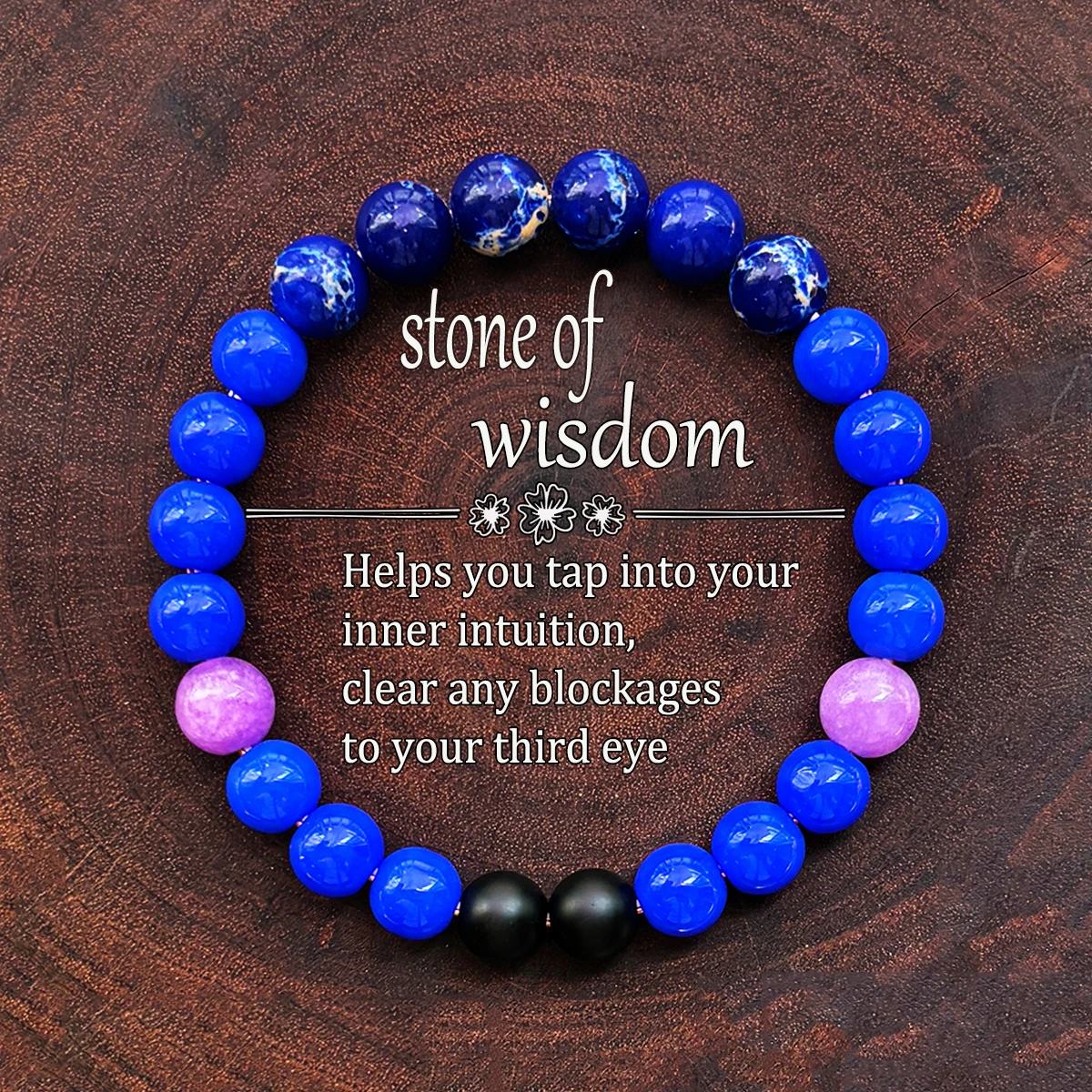 1pc/Stone of Wisdom Bracelet made of Lapis Lazuli and Amethyst Handmade Beaded Bracelet for Men and Women Helps Learning and Mem