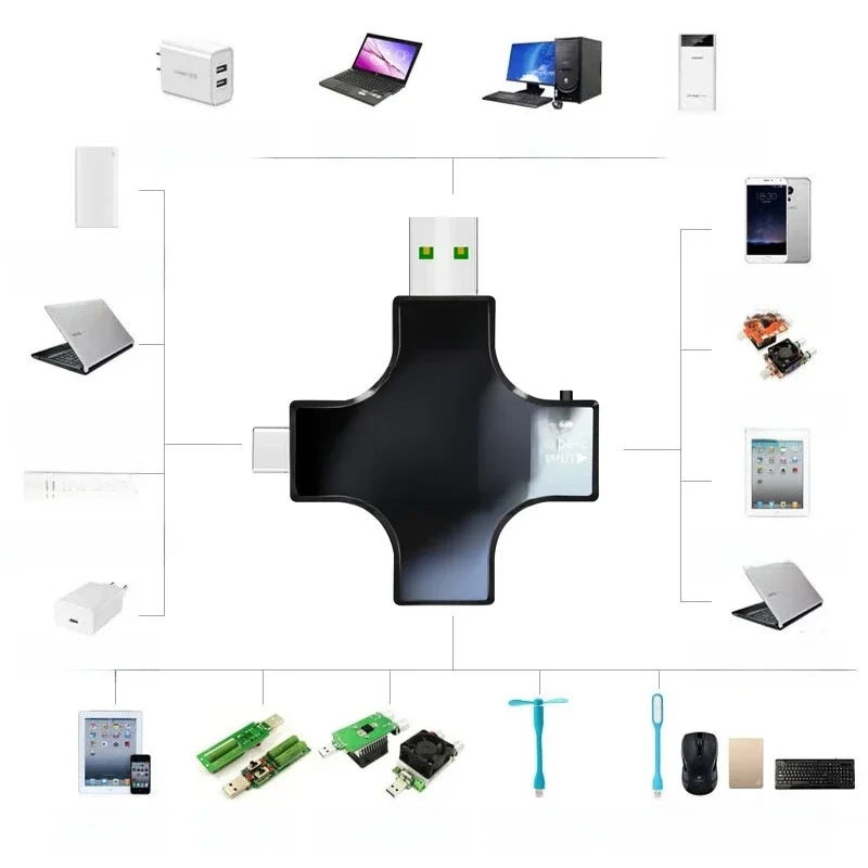 8.0A USB Tester DC Type-C PD Woltomierz cyfrowy Amper Napięcie Prąd Monitor Amperomierz Detektor Power Bank Ładowarka Miernik pojemności — zdjęcie 2