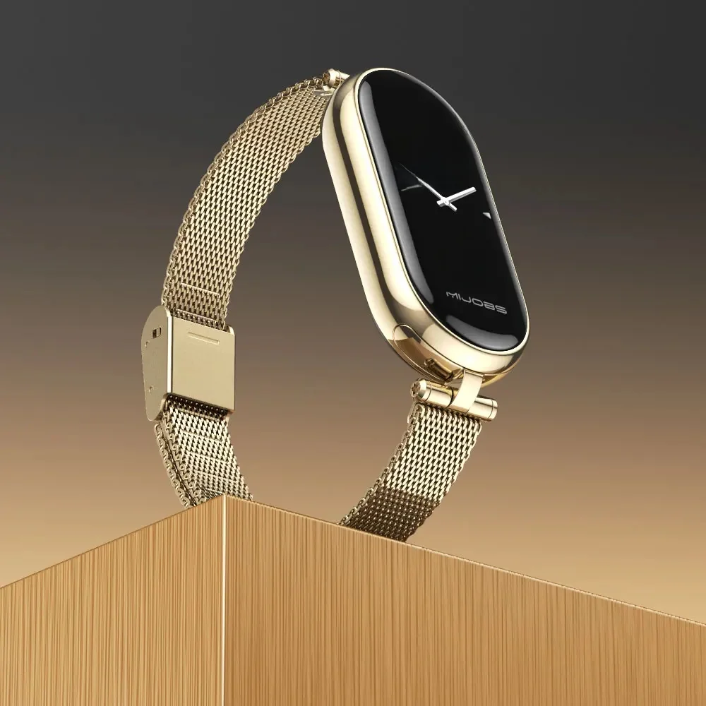 Sangle Pour Xiaomi Mi Band 9 8 10 7 6 5 Bracelet intelligent Femmes Filles Mode Maille Métallique Bracelet De Montre Accessoires De Remplacement Miband 9 10