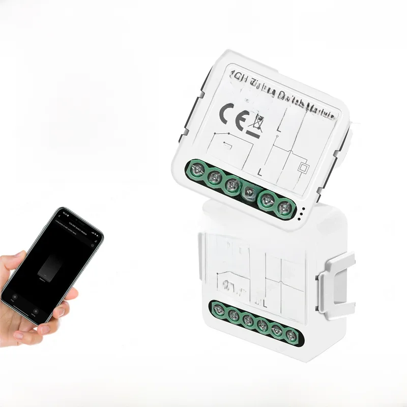 Inteligentny moduł przełączający WiFi i zigbee na stałe styki Inteligentny dom DIY Przekaźnik wyłącznika DC 12/24 V AC 100-240 V Kompatybilny z Alexa Google Home — 2