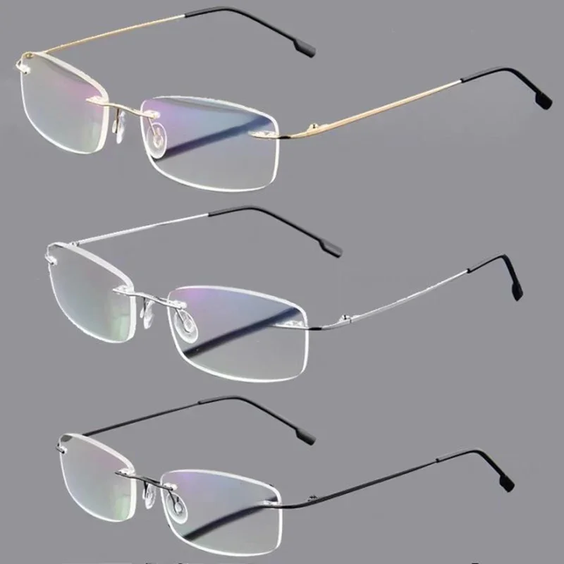 Mai Blume Blau Licht Blockin Ultraleicht Memory Titan Randlose Lesebrille Männer & Frauen Presbyopie Brillen +1,0 +1,5 +2,0