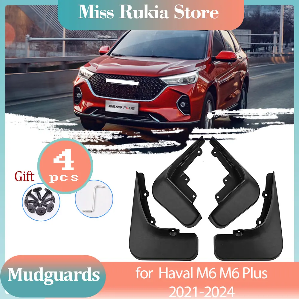 4x Car Mud Flaps for Haval M6 M6 Plus 2021 2022 2023 2024 Mudguards Splash Guard Fender Flare Front Rear Auto Soft Accessories