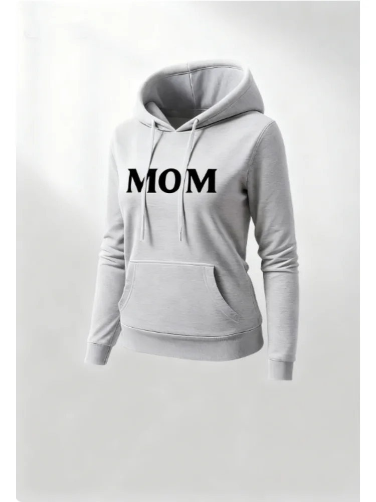Hoodie Vintage Motif MOM, Pullover Longgar, Sweatshirt Berkerudung, Streetwear Kasual, Estetika Harajuku Gothic, Atasan Unisex, Trendi Y2K