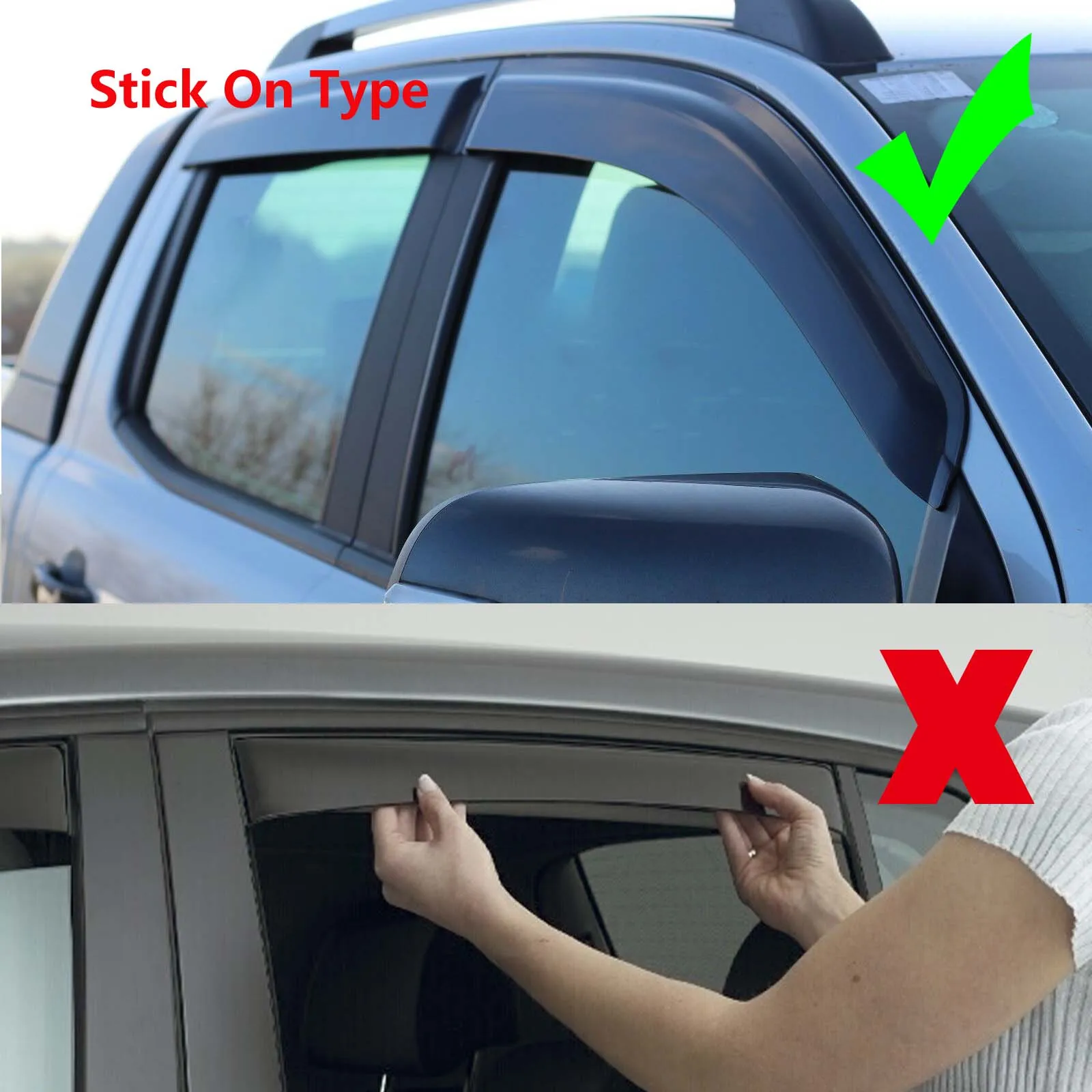 Fenster dflectors für ford ranger 2012 2013 2014 t6 wildtrak limitiert xl xlt xls doppelkabine regens chutz auto styling – Detail 9