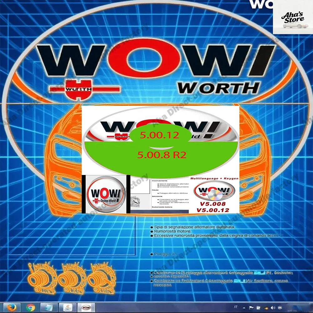 

Latest Car Repair Software WOW V5.00.12 obd2 scanner + New WOW v5.00.8 R2 with Kengen For Vd Tcs Multi-diag Car Diagnostic Tools