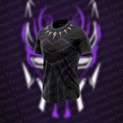 New Marvel Black Panther T shirt Children Summer Black Panther Cosplay Short Sleeve Tshirt Boys Gothic Tops Tshirt Men T-shirt