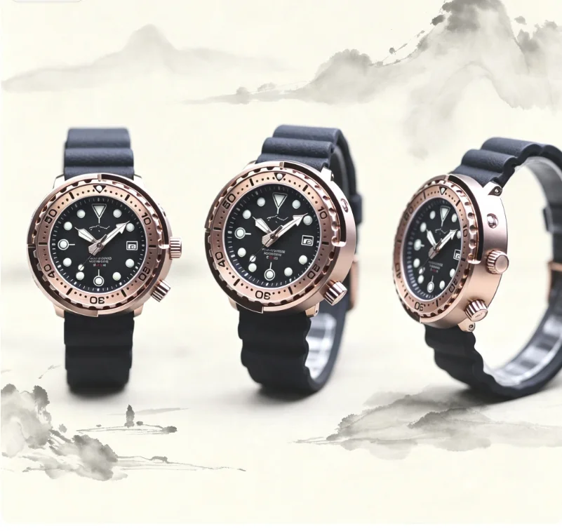 Waterproof Diving Watch - vqwe12875Rose Gold Can Su Geçirmez Otomatik