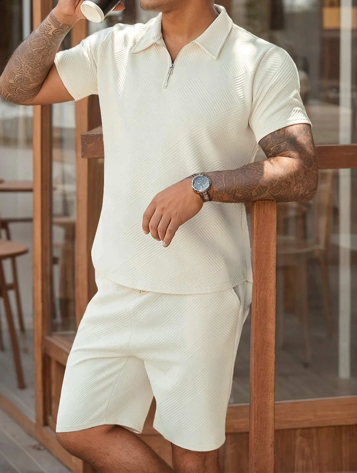 Мужская рубашка-поло с коротким рукавом и шорты, комплект летних каникул, пляжная одежда, модные спортивные костюмы, наряды для мужчин