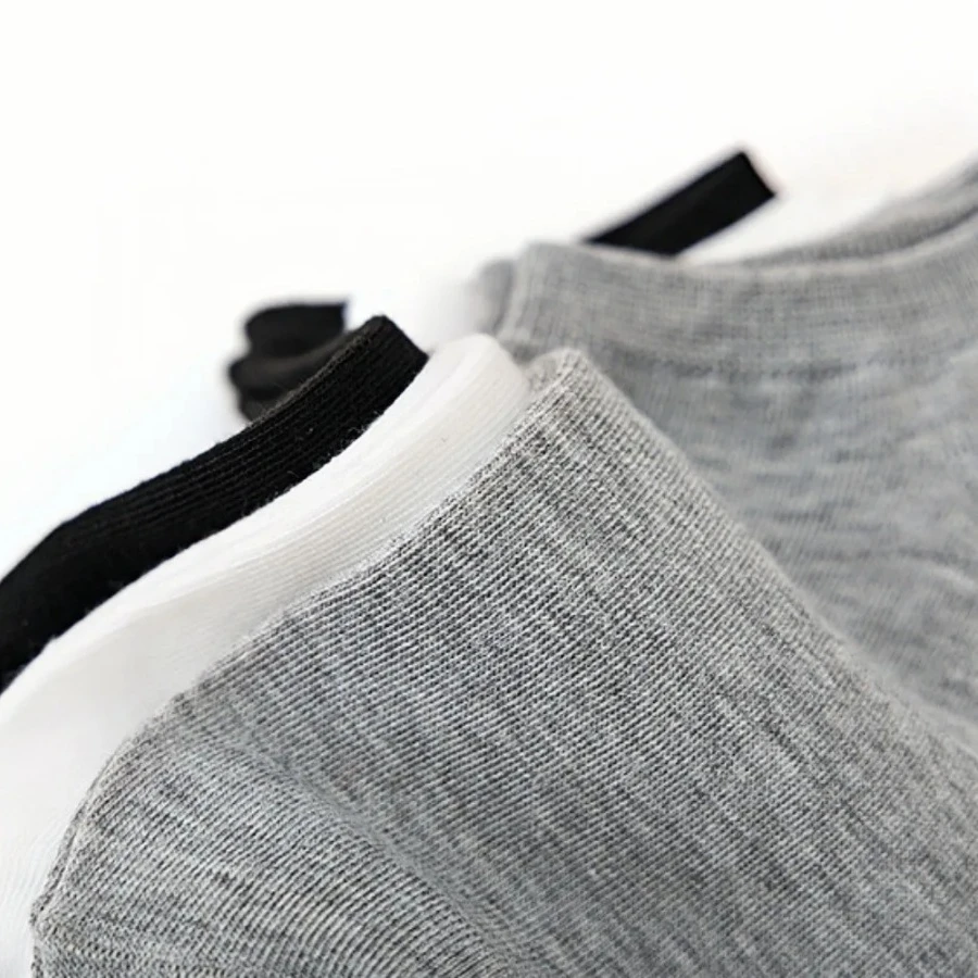 35 pares de meias finas pretas/brancas/cinza, respiráveis, adequadas para esportes e lazer, uso diário macio e leve