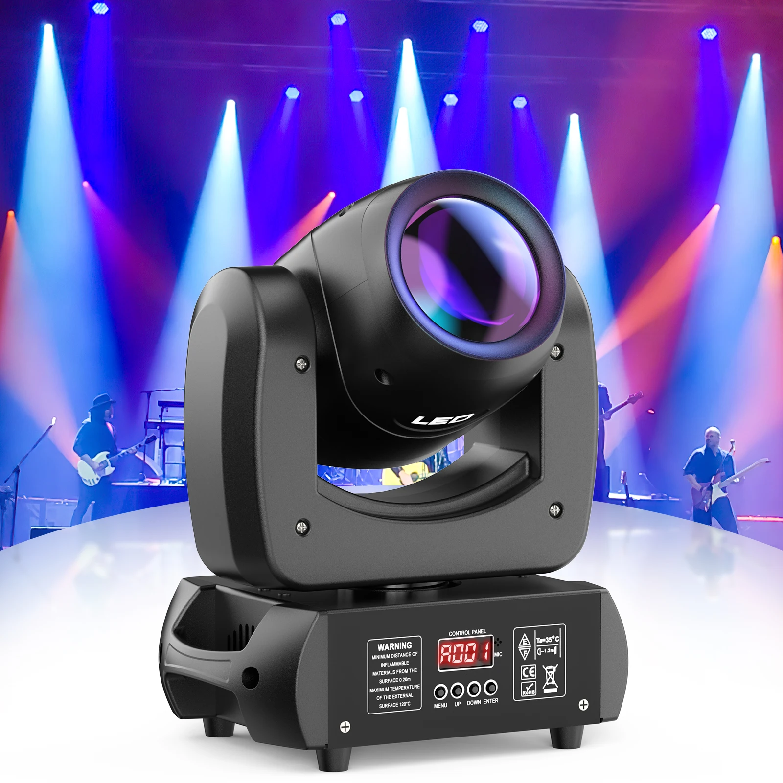 100W Moving Head Beam with 18 Prism 11/13CH DMX RGBW LED Pinspot Light Effect for DJ Disco Party Light Club Bar Stage Lighting