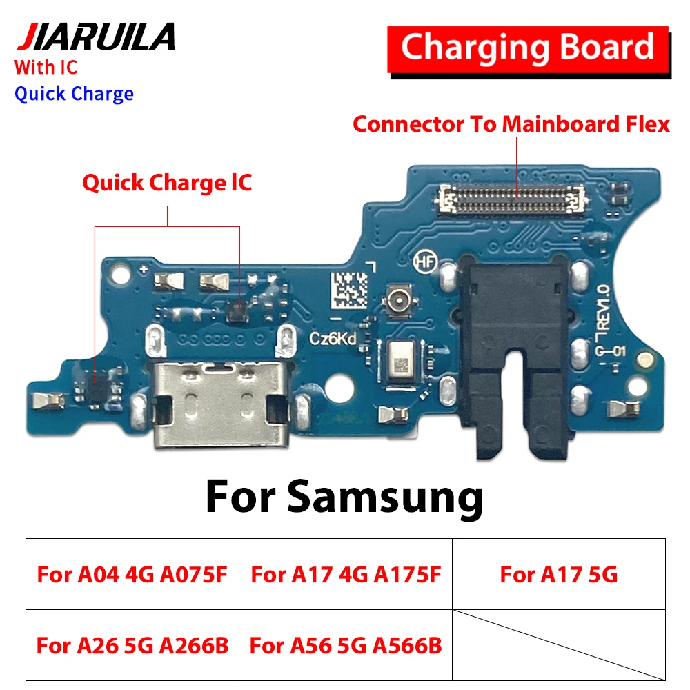10 PCS USB Charger Charging Dock Port Connector Flex Cable For Samsung A17 5G 4G A07 4G A075F A26 5G A266B A56 5G A566B
