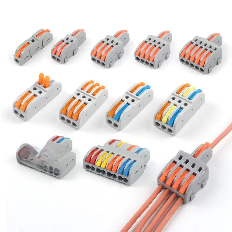 Connecteur de câblage rapide 1 entrée à sorties multiples, séparateur universel, câble de câblage, boîte enfichable, bornier combiné bout à bout domestique SPL 222