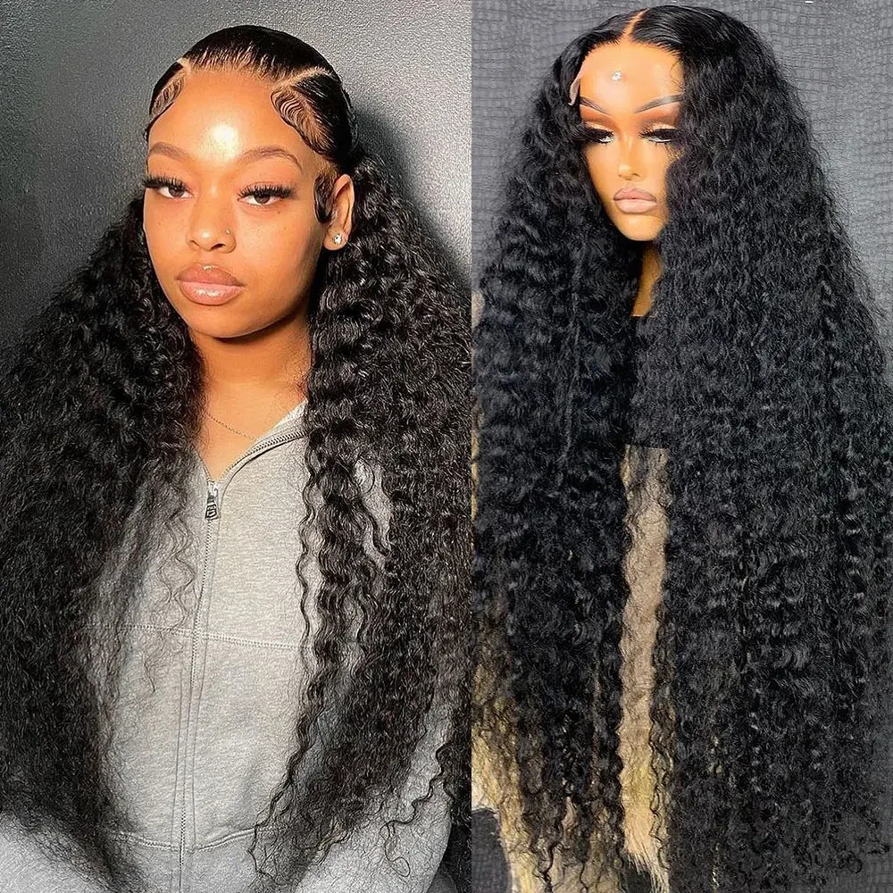 

Brazilian Curly Hair Human Wig 13x4 13x6 Hd Lace Frontal Wigs For Women 30 38Inch Transparent Deep Water Wave Lace Front Wig