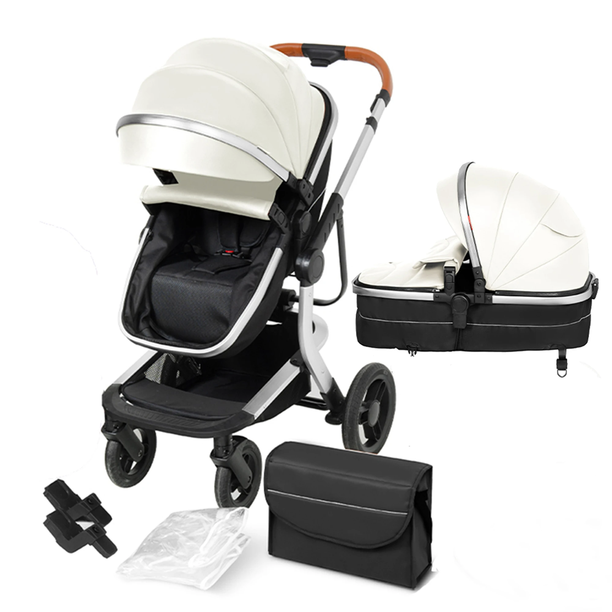 

Baby Stroller Reversible Baby Carriage Unisex Pram Toddler Stroller Bassinet Stroller For Newborn Toddler Up to 55lbs High Rise