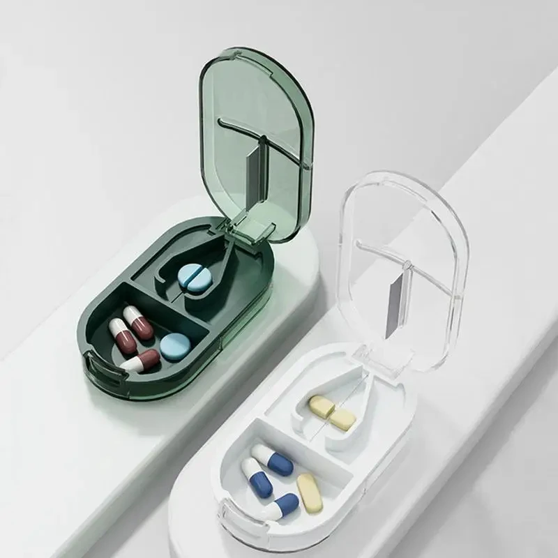 Mini Pill Cutter Portable Medicine Box Container Waterproof Travel Case Pill Splitter Cuts Vitamins Tablet Health Accessories