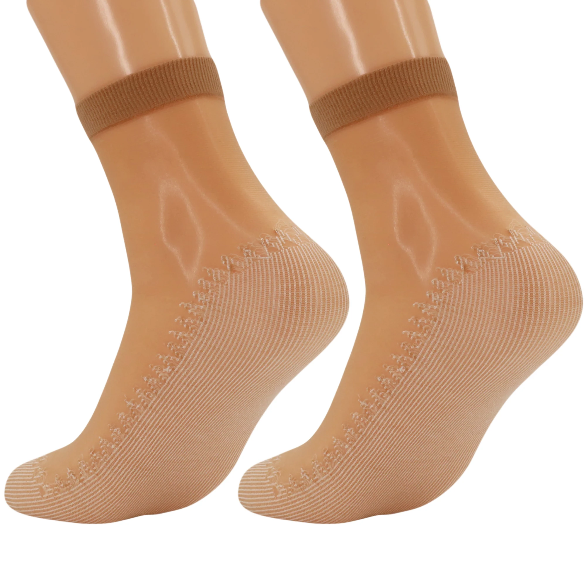 Anti-Slip Sheer Ankle Socks for Women with Cotton Sole 20 Pairs