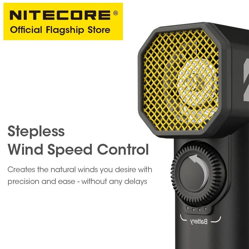 Imagem -02 - Nitecore-multipurpose Ventilador de Bolso Ventilador Elétrico Portátil Stepless Vento Blower Fit para Canon Sony Vídeo Curto Camping Fotografia Cw20