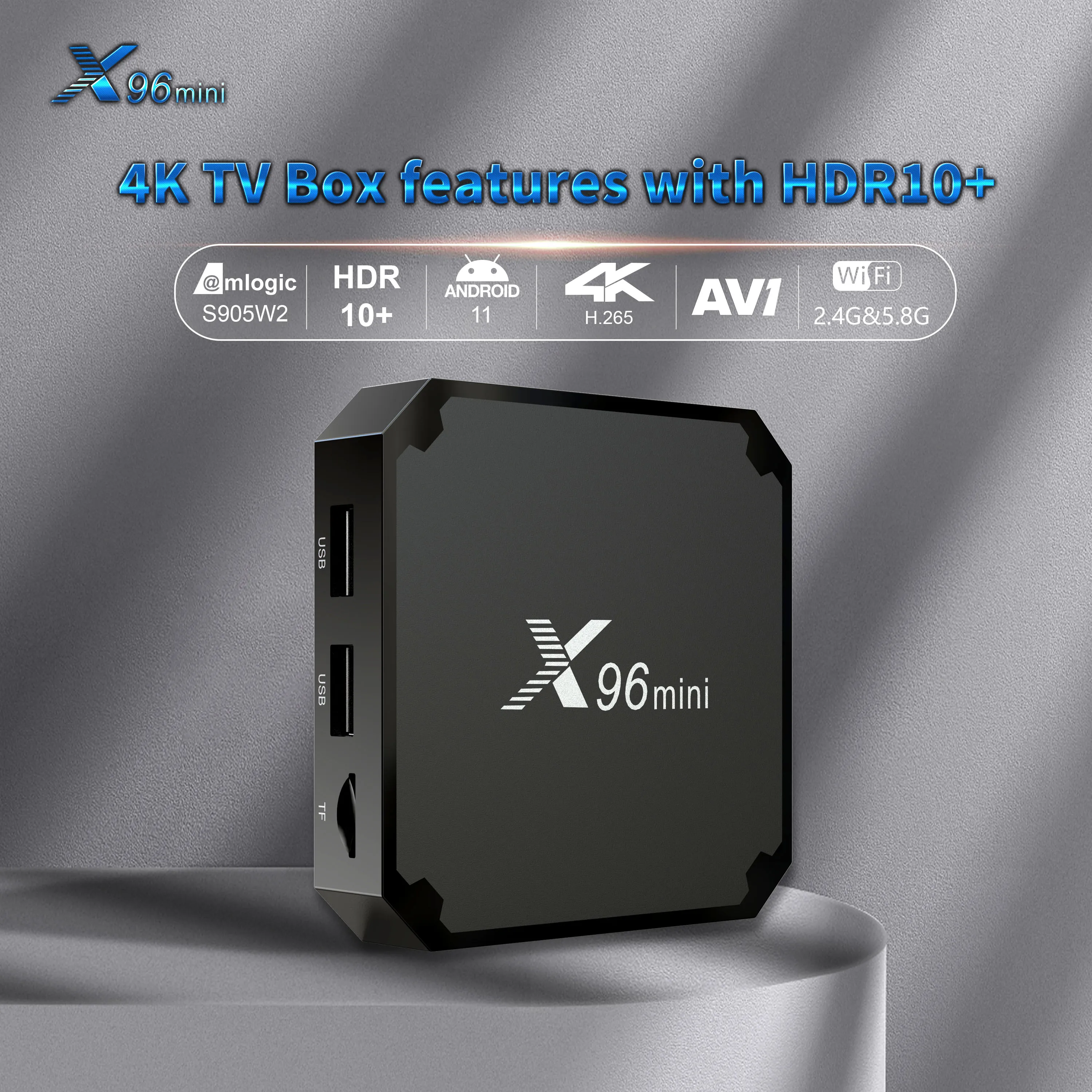 X96 Mini Smart TV Box 5G Android 11.0 Amlogic S905W2 2.4G/5G WIFI Bluetooth 4K Media Player VP9 H.265 Set Top Box 2G+16G