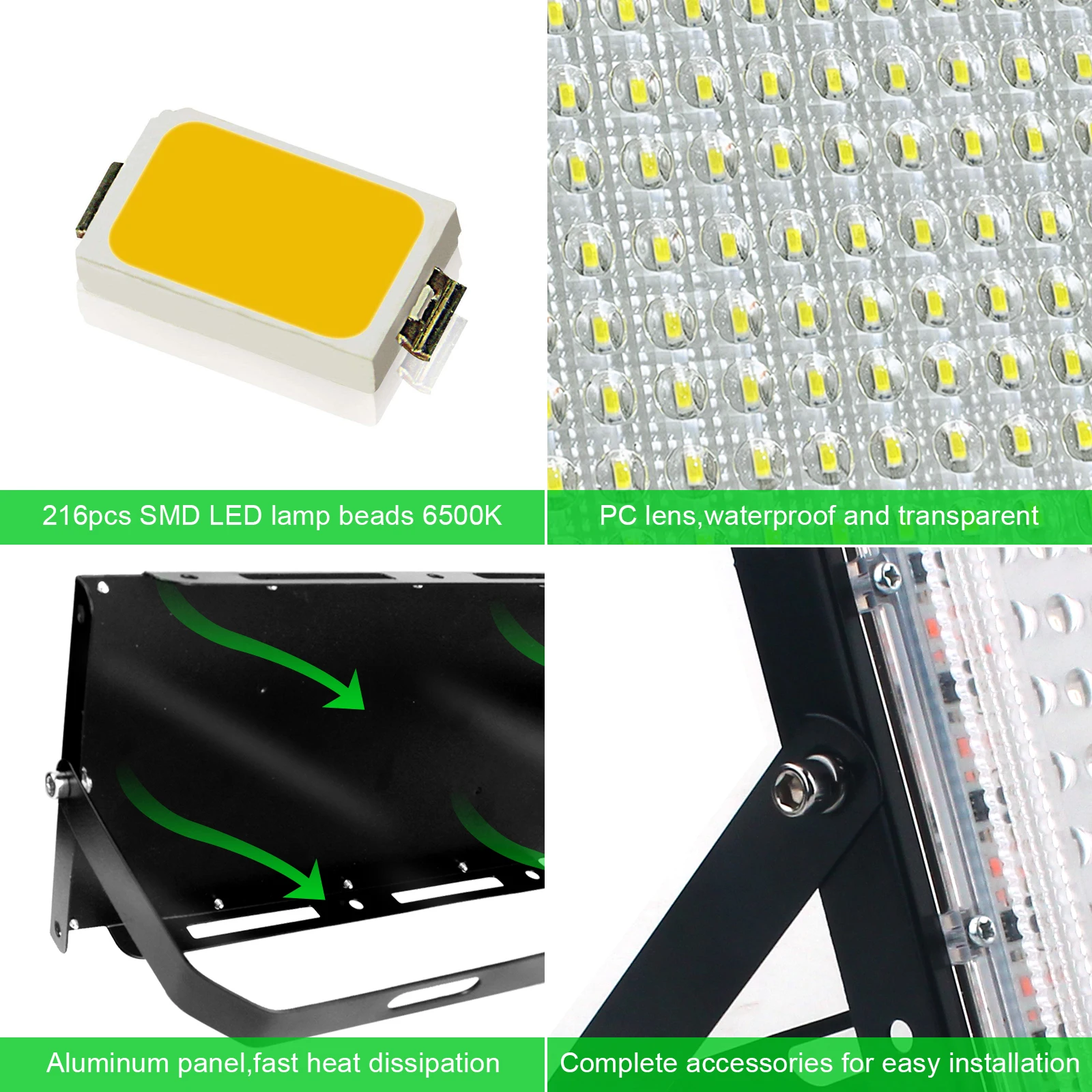 Imagem -02 - Holofote Led à Prova Dágua para Parede ao ar Livre Refletor Preto Iluminação Pública Jardim 150w 110v 220v Ip65
