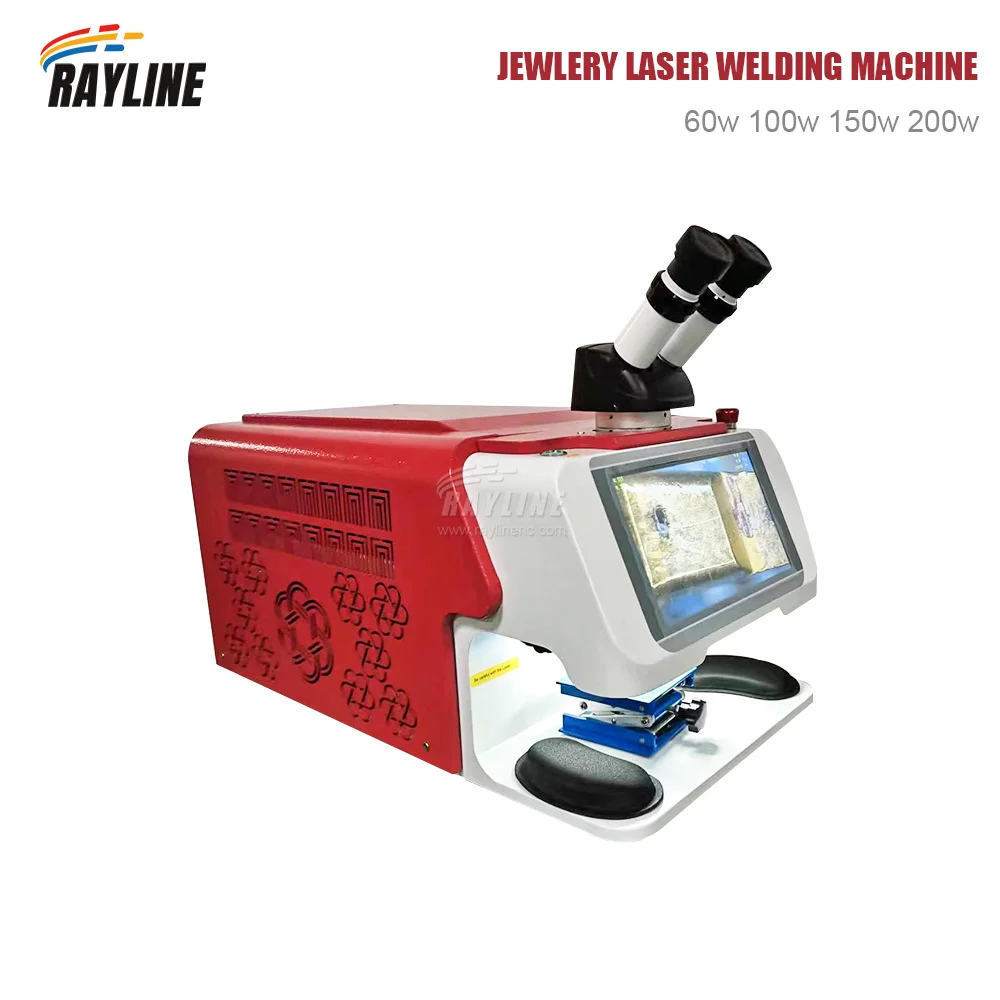 Hot Sale Jewelry Laser Welding Machine 100W 200W With CCD Touch Screen Microscope  For Gold Silver Ring Metal Soldering 220/110V