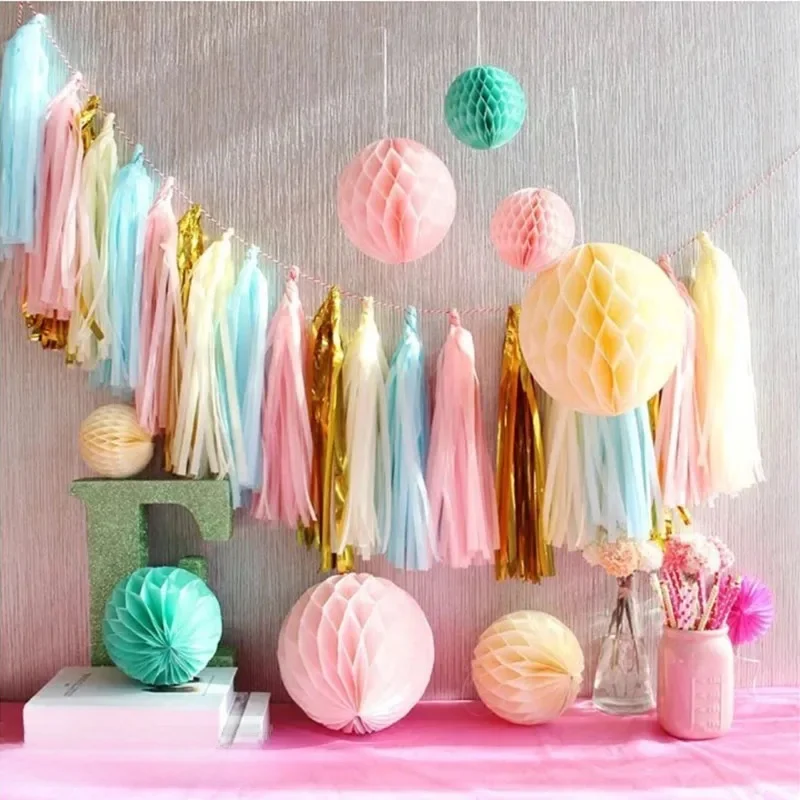 Tassel z bibuły Dekoracja urodzinowa Wisząca girlanda Wstążka Kurtyna Baby Shower Decor Parti Celebration Supplies — zdjęcie 2