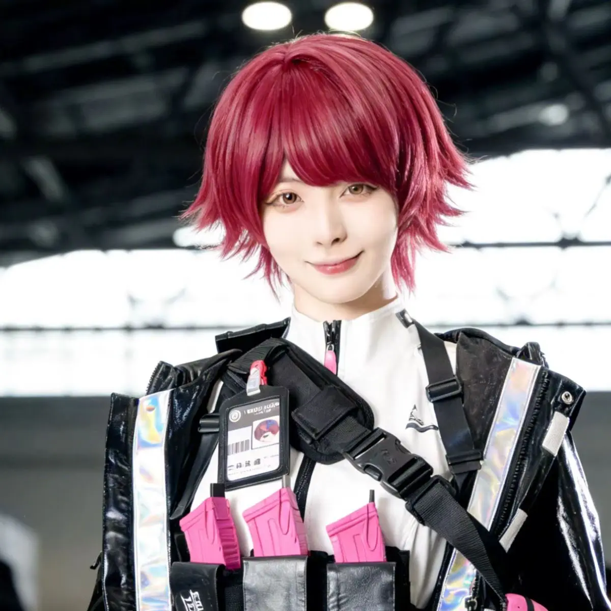 

Парик для косплея Game Delta Force Exusiai, 30 см, розово-красный, короткий, для вечеринок и Хэллоуина