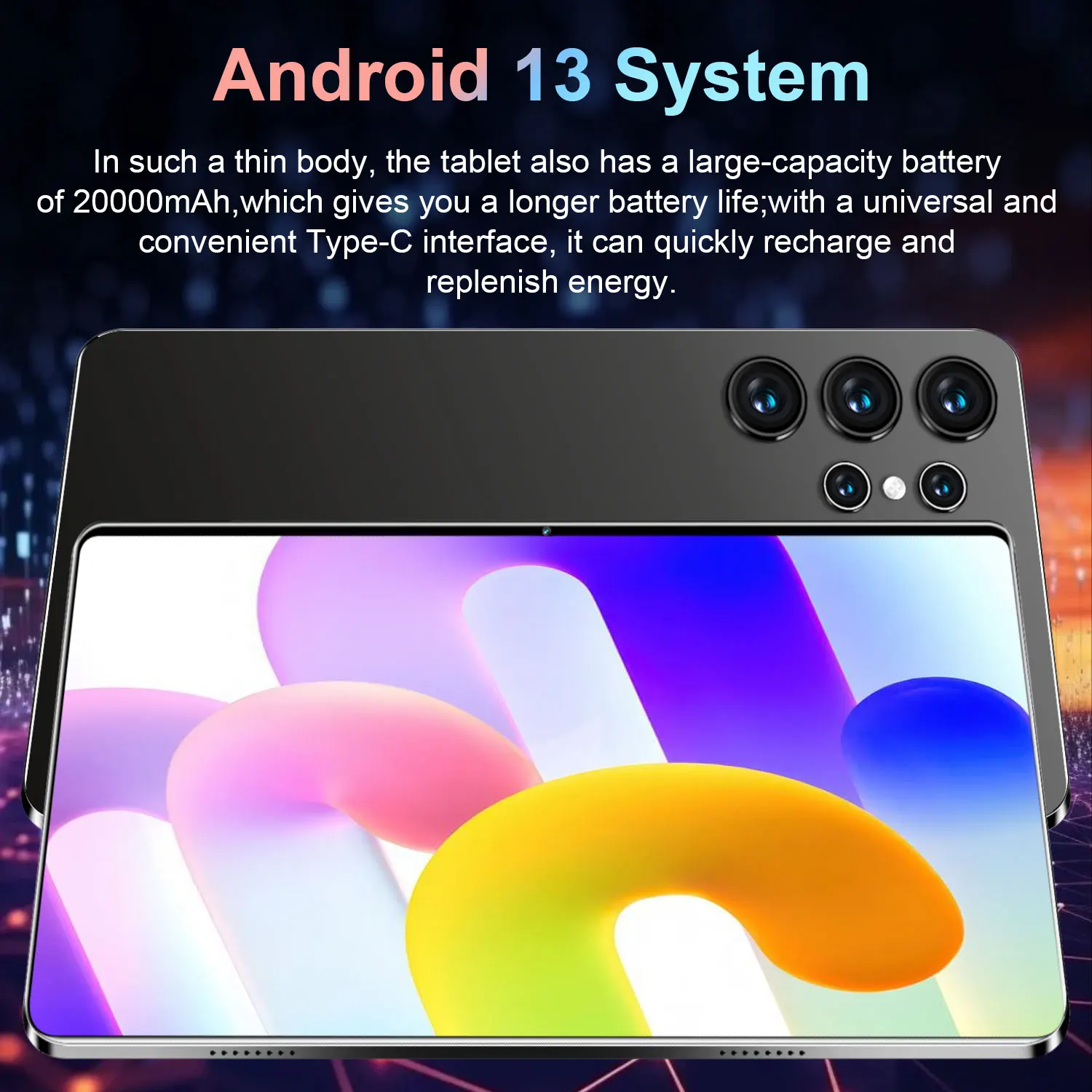 High Rating 10.36" Android 13 14 Core Chip Multifunctional Touch Tablet,16Gb+1Tb,20000Mah Long Battery Life,Dual Sim 5g Stable Wifi, Slim Tablet for Family Entertainment