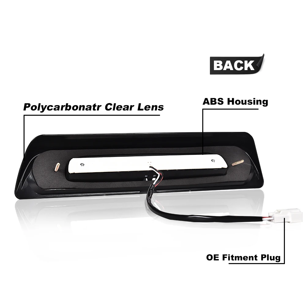 Led 12V Third Brake Light Suitable for 2007-2018 Toyota Tundra Black Rear Cargo Compartment Light High-Mounted Brake Light 81570-0C050