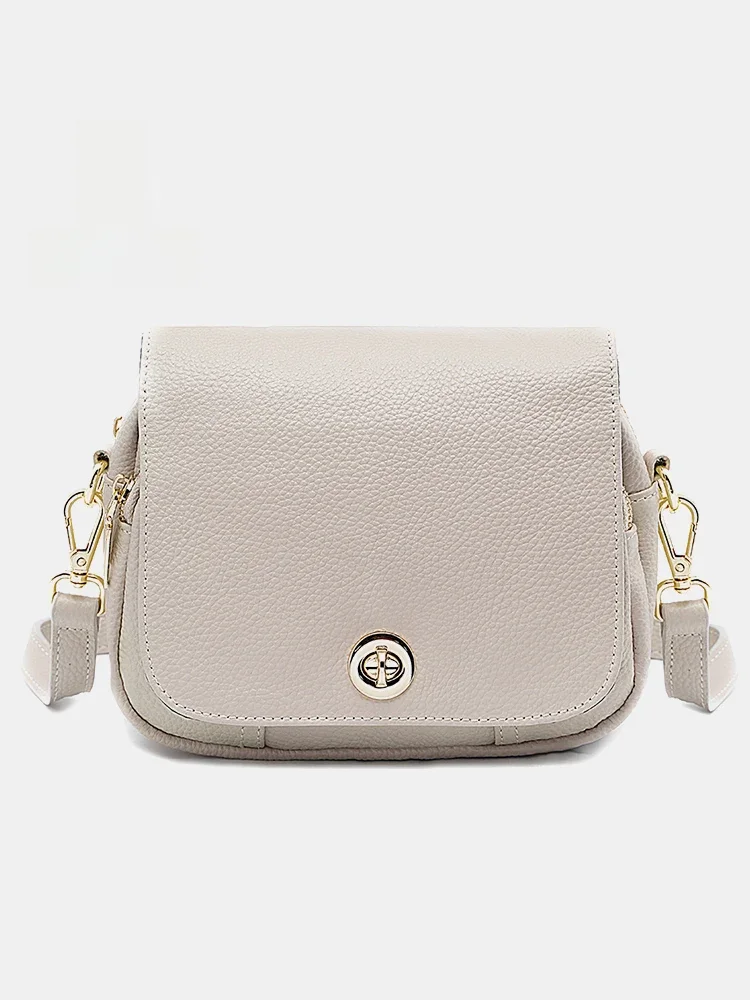 Zency kobiety prawdziwej skóry elegancka mała torebka designerska z klapką pojemna torba Crossbody wysokiej jakości sprzęt torebki dziewczęce na ramię — zdjęcie 2