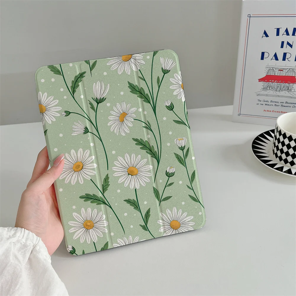 

New Green Sunflower Pad Protective Cover, Suitable for Apple iPad Pro 2024 11 inch 2025 Air 5/4 10.9 iPad 10 9.7 10.2/10.5 Mini