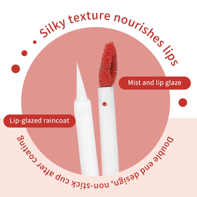 Ocheal Dubbele Kop Matte Vloeibare Lippenstift Waterdichte Langdurige Make-Up Lippenbalsem Verminderen Fijne Lijntjes Lipgloss Cosmetica