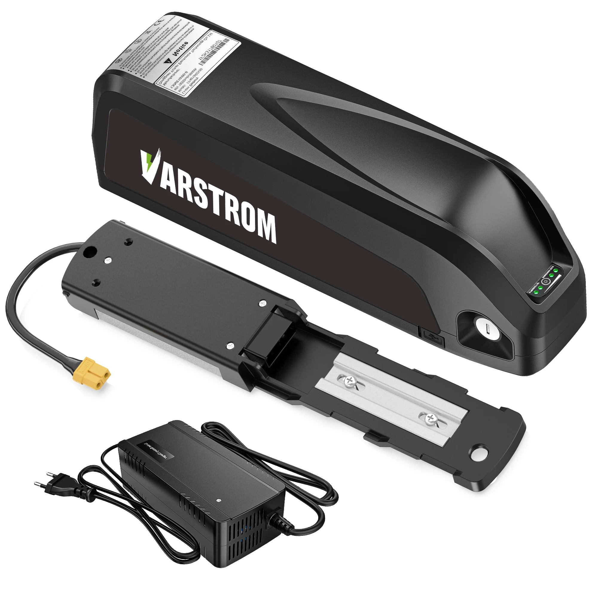 [EU Direct] Batteria per e-bike Hailong 48V 13AH 624Wh da tubo obliquo, base batteria 6PIN, caricabatterie 54.6V 2A, spina USB, BMS 30A, durata oltre 1000 cicli, INR18650-26E-2600mAh per motore Bafang