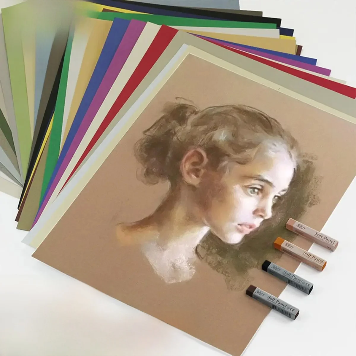 CANSON Pastels Paper, 16K 16 arkuszy papieru mikro-ściernego do pasteli, kredy, akrylu, kredek, pasteli olejnych Artykuły do ​​rysowania Artykuły papiernicze — zdjęcie produktu 7