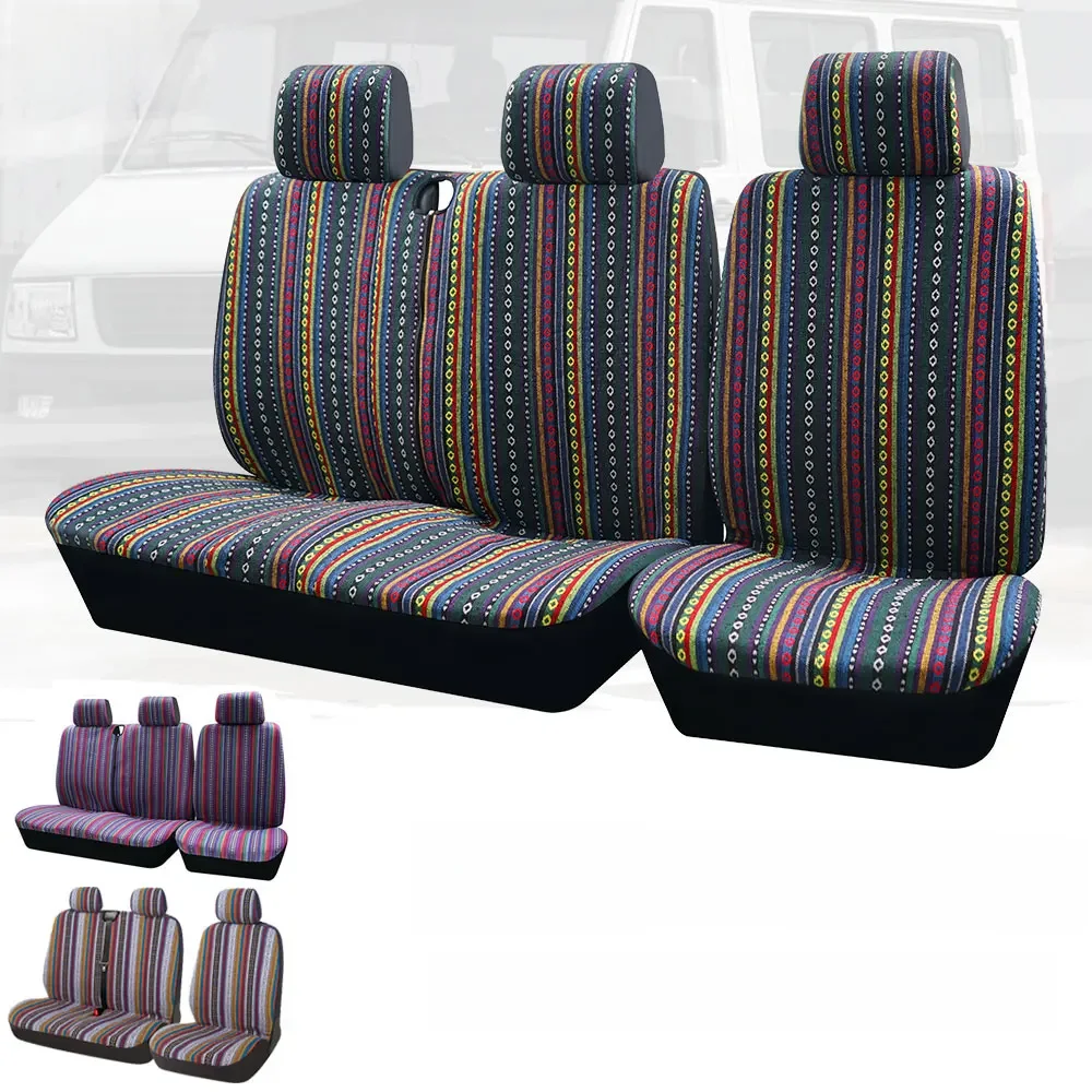 2+1 Uniwersalne pokrowce na fotele samochodowe w paski do Iveco Daily do Ford Transit do Sprinter 02 do Opel Vivaro 2006 — zdjęcie 2