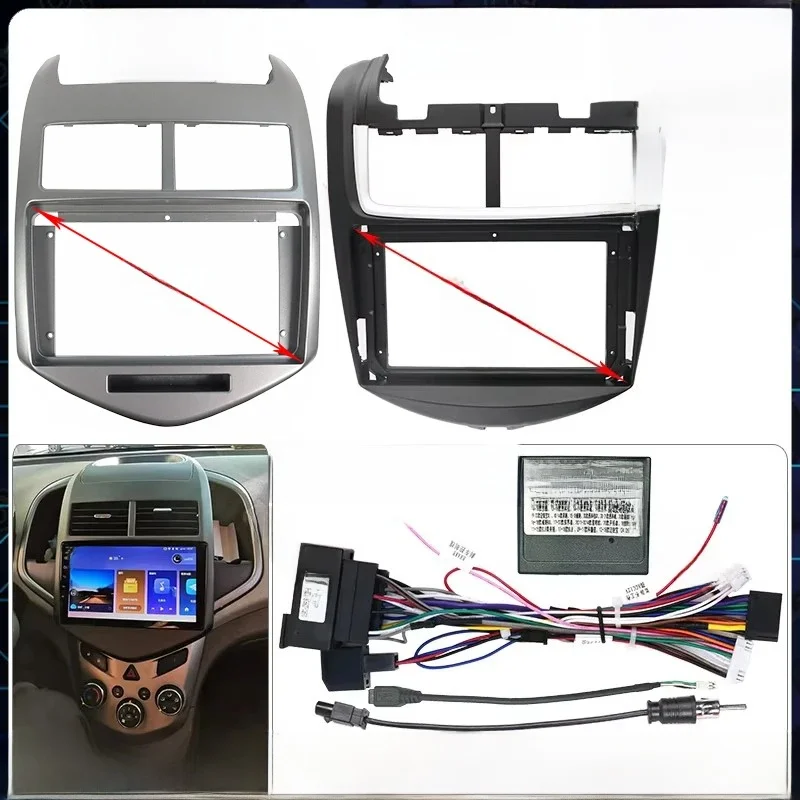 Dla CHEVROLET 2011-2014 AVEO 9INCH Radio samochodowe Android stereo Harness ekrany akcesoria nawigacja deska rozdzielcza kable rama canbus — zdjęcie 2