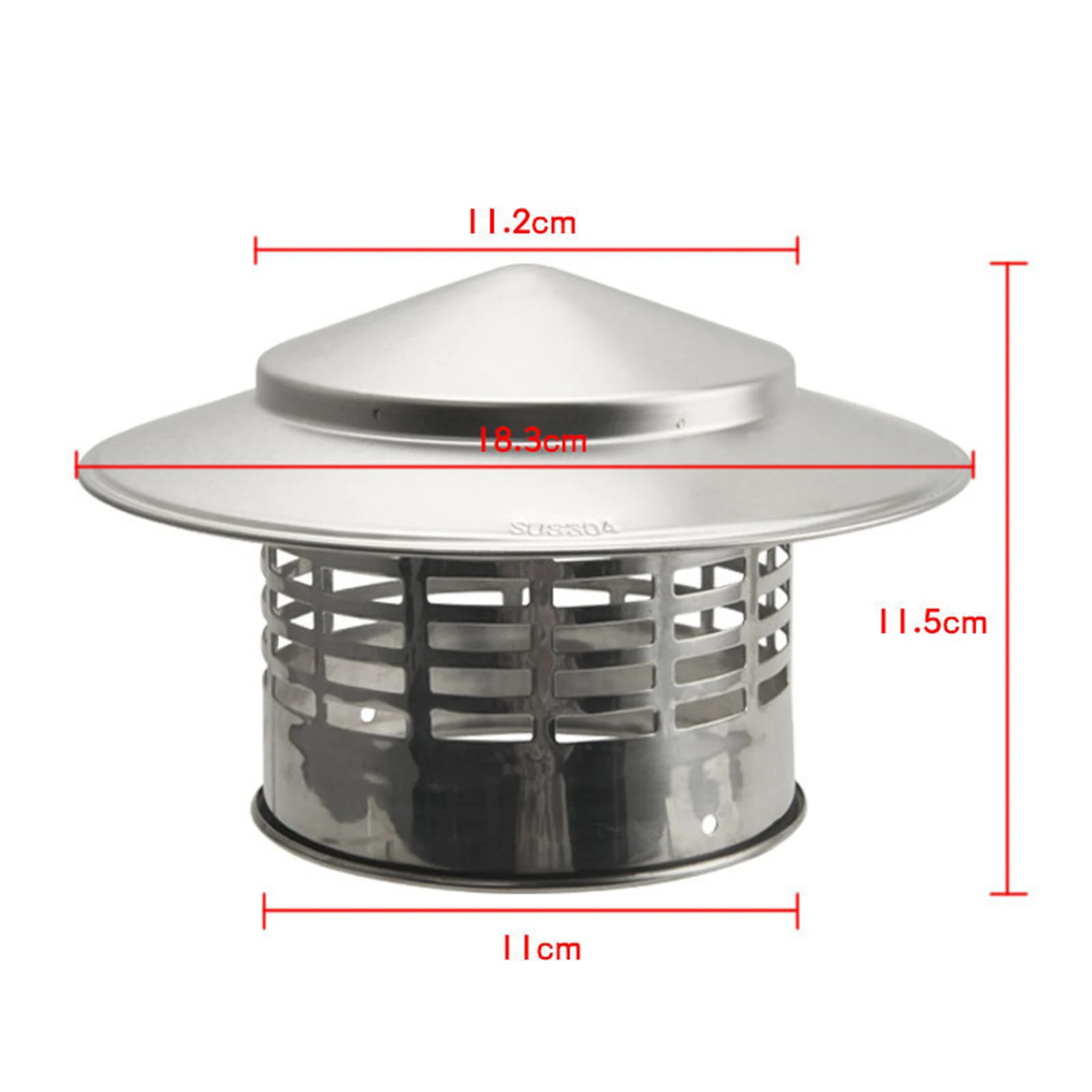 304 Umbrella Chimney Hat Cap Ducting Pipe Rain Water Cap Waterproof Pipe Cover Fresh Air Exhaust Pipe Cap Roof Hood Pvc Pipe Cap