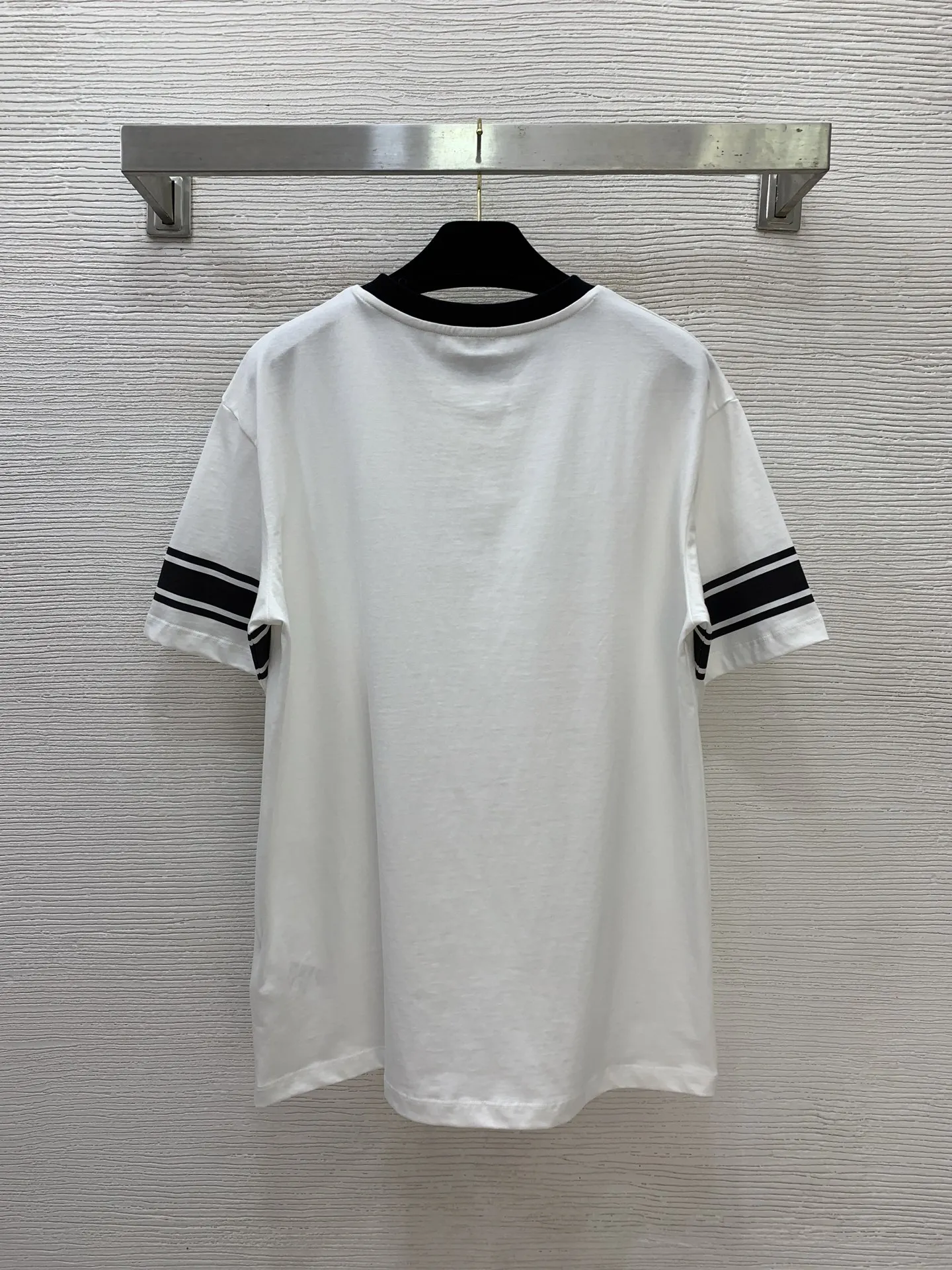 

2026 Early Spring New Fashion Pure Cotton High Quality Blue-Gray Striped Polo Short-Sleeve Top