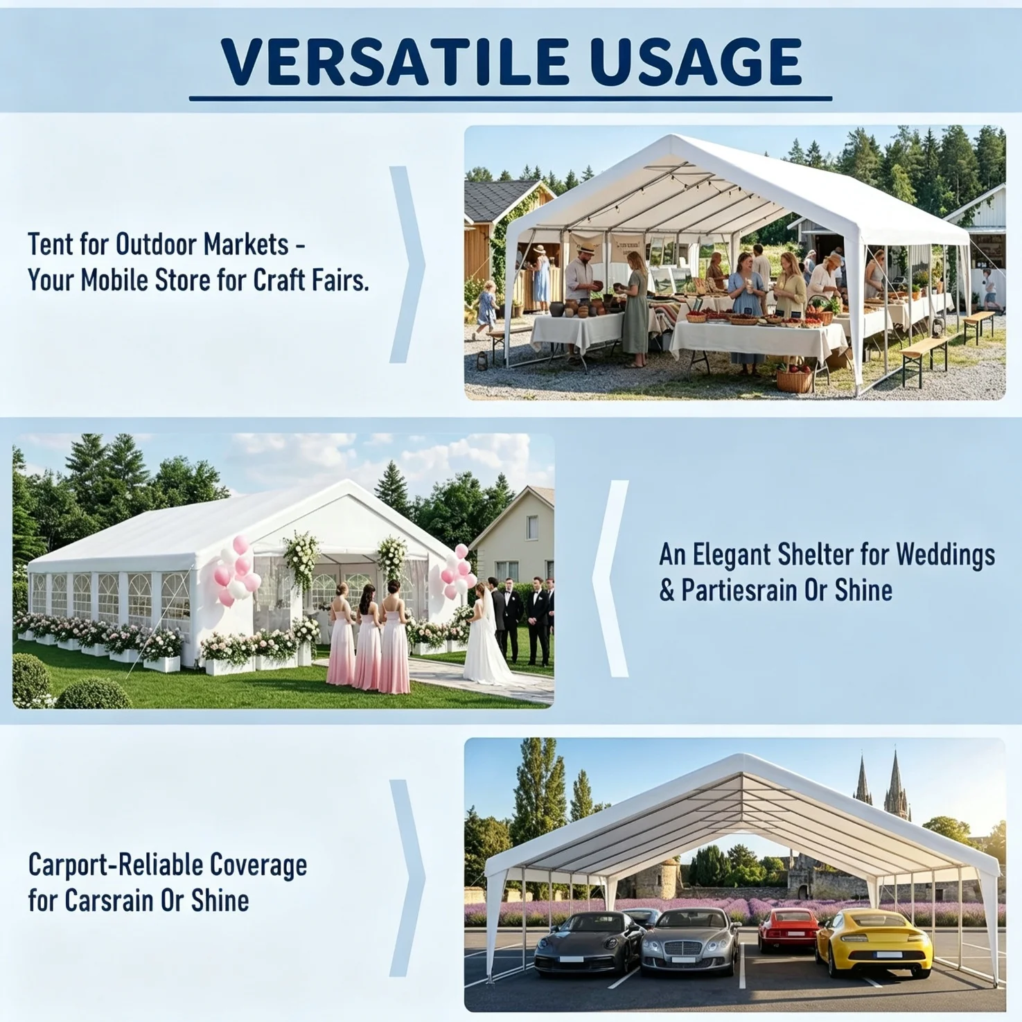 Nordivale 40x20ft Heavy Duty Party Tent with Removable Sidewalls, Waterproof Commercial Canopy for Wedding Outdoor BBQ Camping, White Event Tent view 5