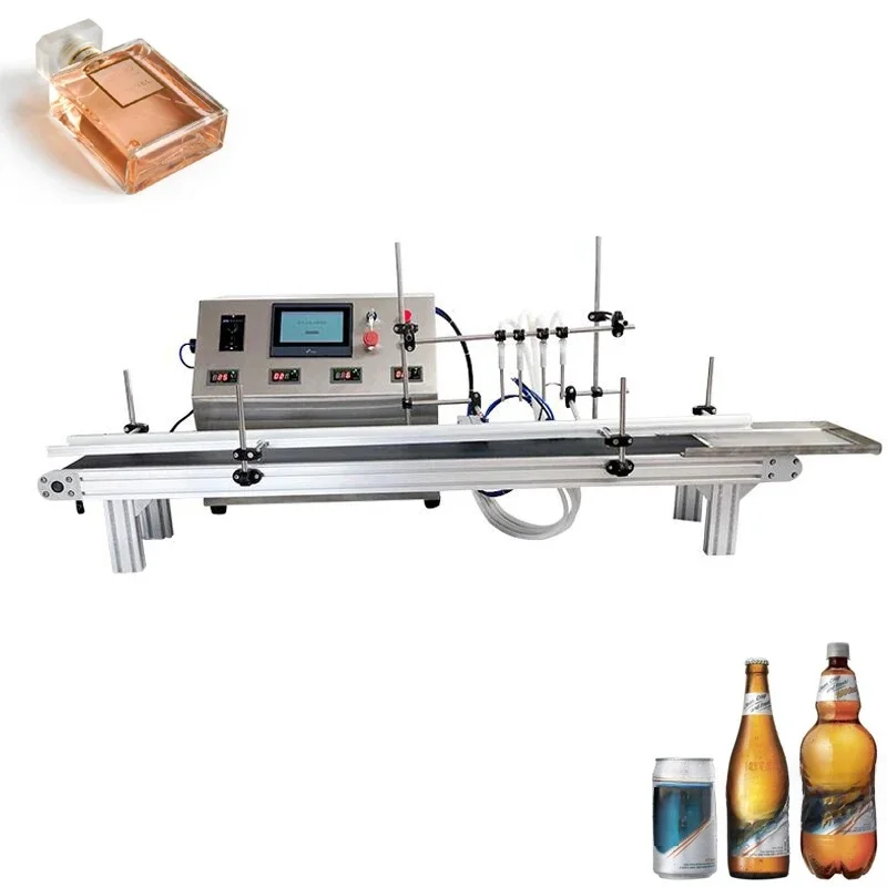 Factory small four head perfume oil beverage juice bear water bottle automatic liquid filling machine