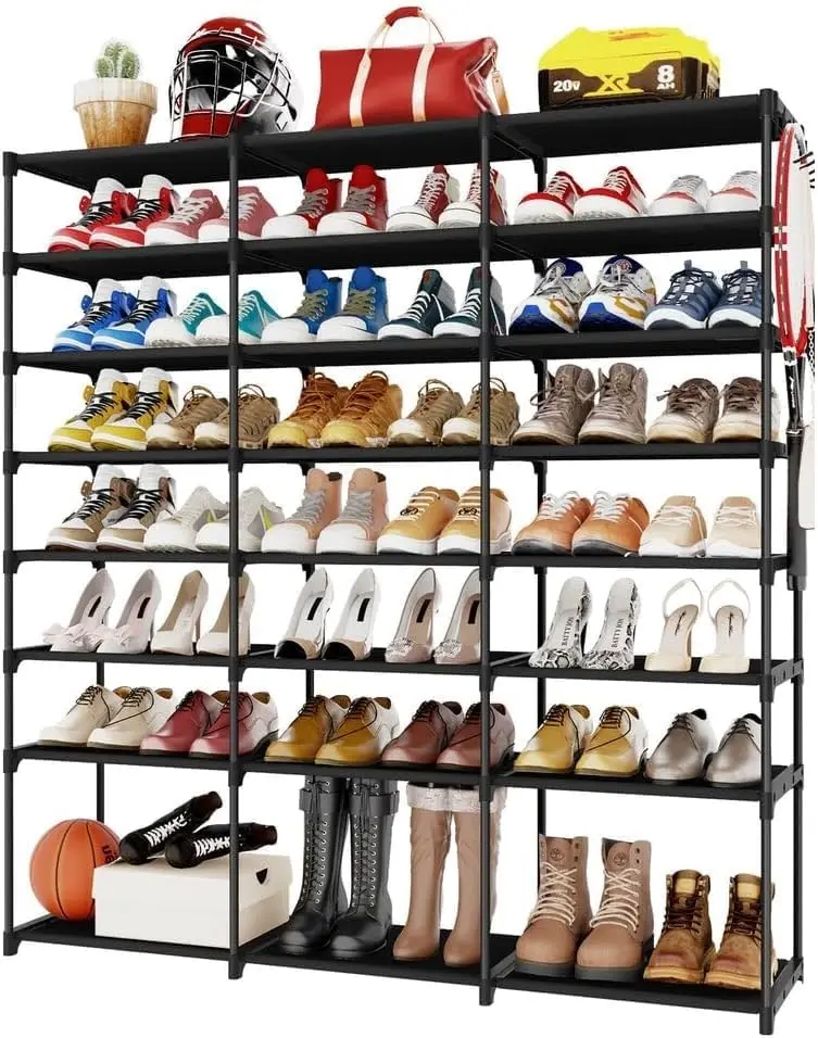 Set of 2 metal shoemakers, maximum available 24 shelves, 48-60 pairs, shoe organizer, cloth shelves, measured both shoemakers together 141x135x28cm. Shoe Rack entrance hall