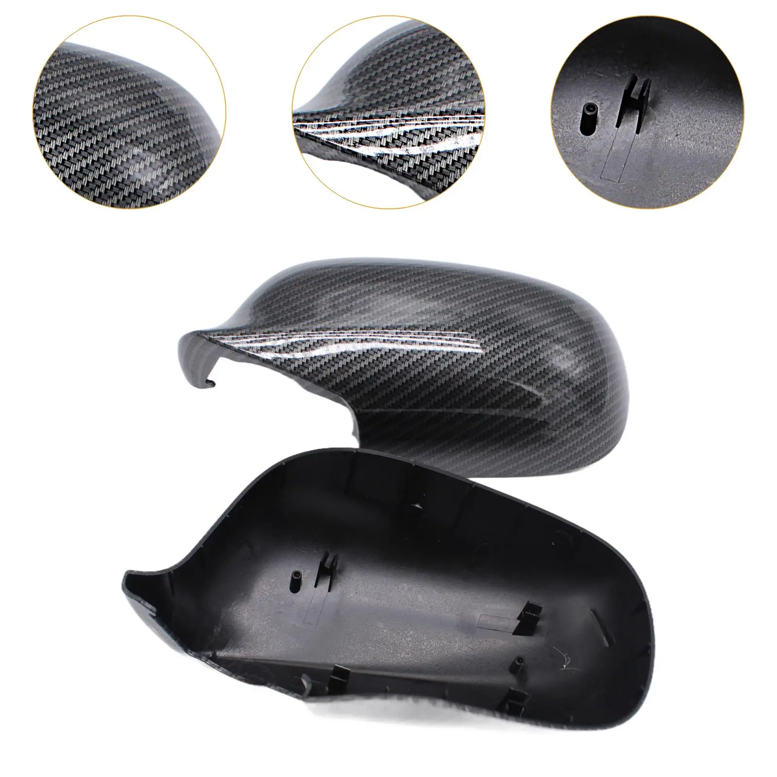 2Pcs Car Side Mirror Cover Caps 12797722 12797723 Automotive Repair Parts Easy to Install Door Mirror Housings for Saab 9-3