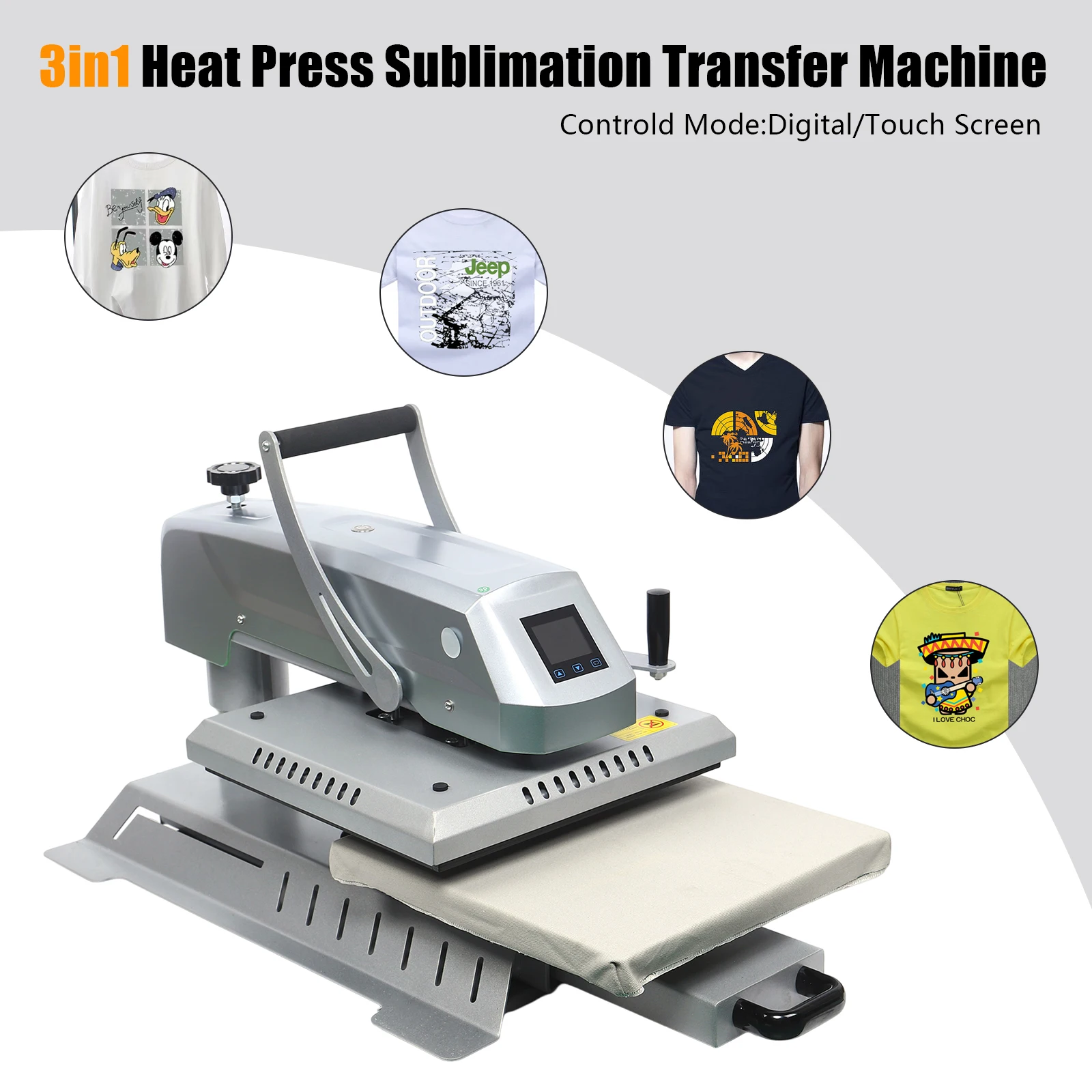 

16" x 20" Digital T-Shirt Heat Press Sublimation Transfer Machine Swing Away NEW, Iron and Aluminum, 1* Heat Press Machine