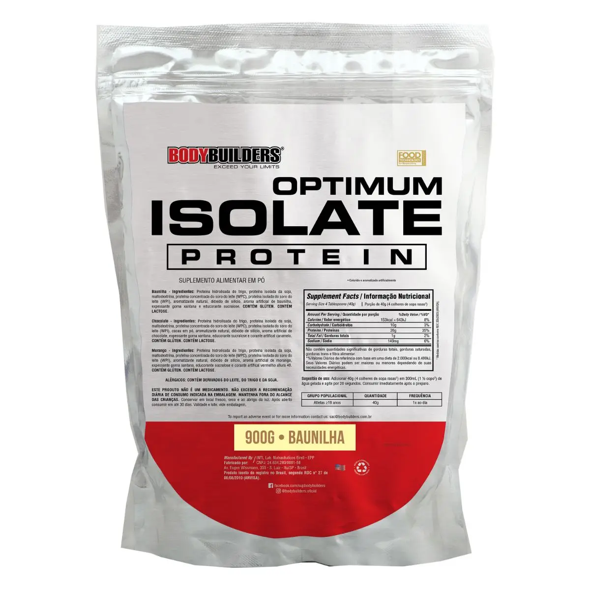 Whey Protein Optimum Isolate Protein 900g - Bodybuilders Fitness Fitness Supplement Powder