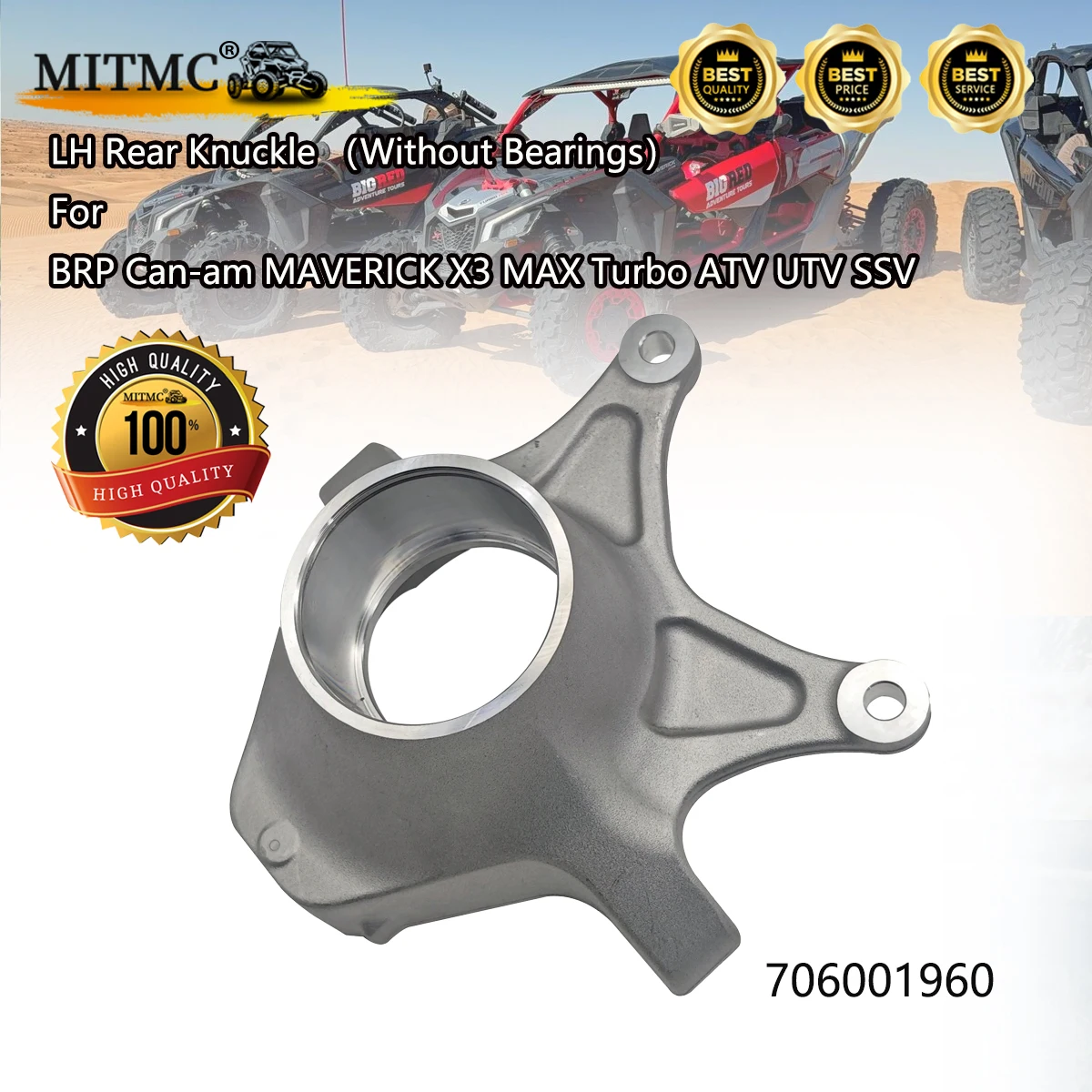 

Левый задний кулак или правый задний кулак (без подшипников) для BRP Can*am MAVERICK X3 MAX Turbo ATV UTV SSV 706001960 706001961