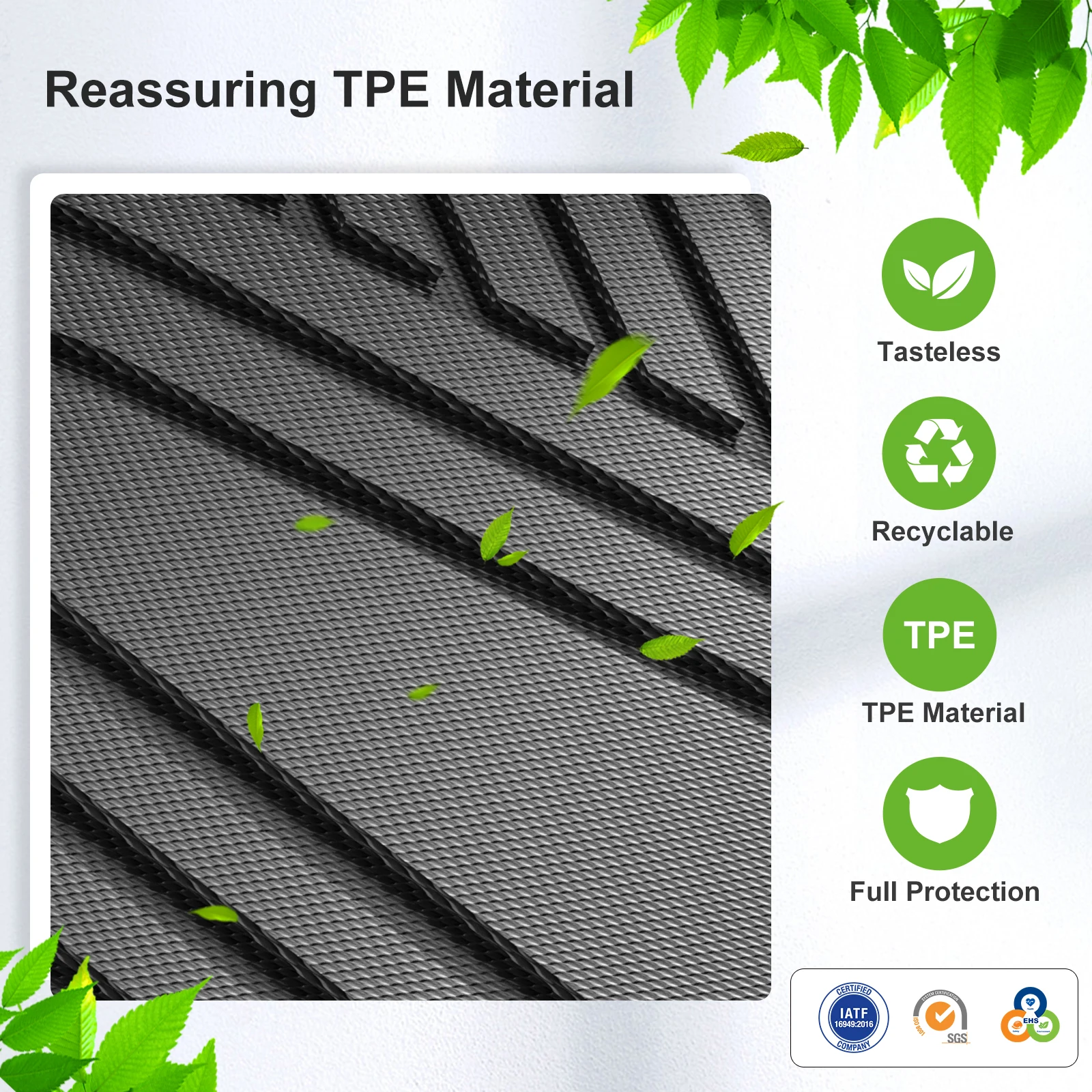 Smabee Left Drive for XPeng X9 2023‑2025 7Seater Car All Weather Floor Mats Cargo Liner Trunk Pad TPE Interior Accessories Black view 5
