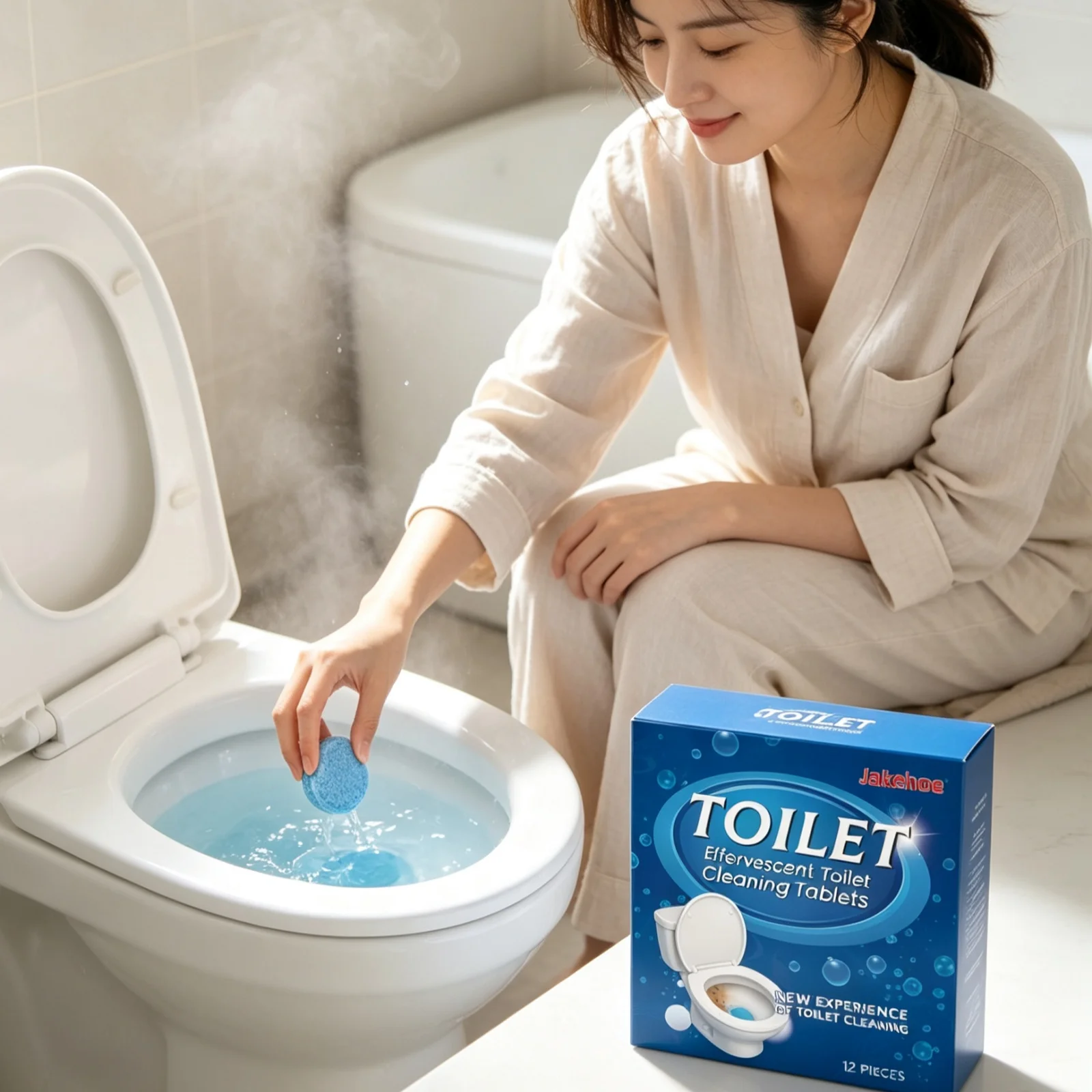 Jakehoe Toilet Effervescent Tabs Powerful Stain Removal Dissolve Dirty Neutralize Odors Long Lasting Fresh Toilet Bowl Cleaner
