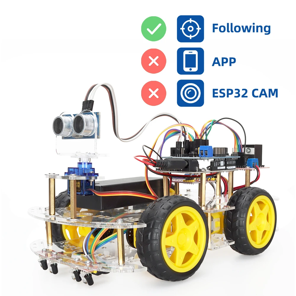 Kit de démarrage robot pour Ardu37, pigments avec caméra Wifi ESP32, apprentissage des codes, développement des compétences, version complète tournesol, nouveau